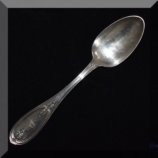 S03. Monogrammed coin silver spoon.